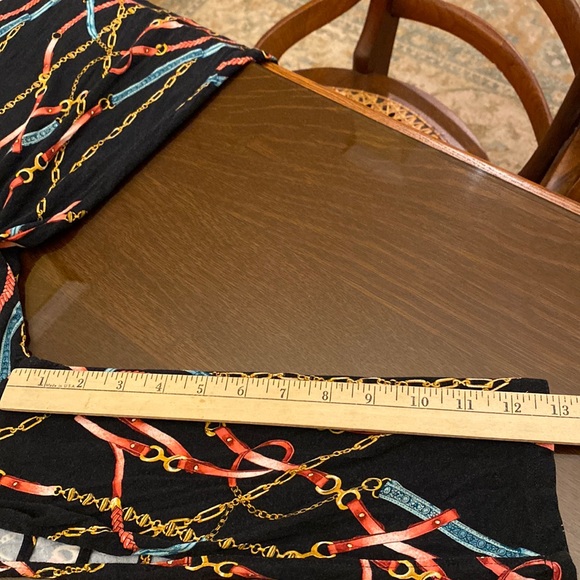 EST. 1946 Navy Knit Top with Cut Outs on Sleeves in Bright Colorful Pattern - Picture 9 of 9